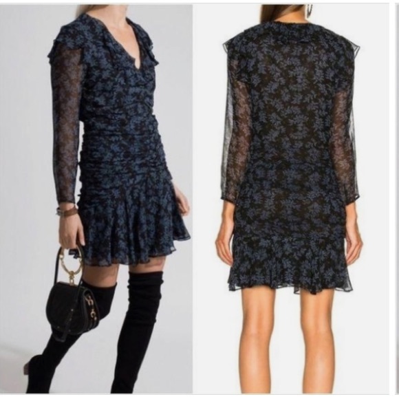 Veronica Beard Magg Fern Floral Silk Dress SZ 6 - Picture 4 of 7